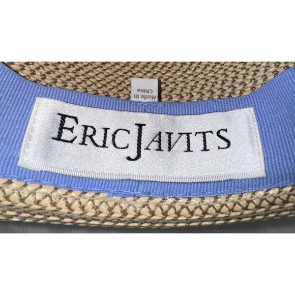 ERIC JAVITS Fedora Hat Classic Squishee Straw Packable Sun Hat UPF 50+ Preppy - Picture 8 of 9